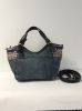 Embellished denim washed handbag