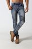 Men's middle blue skinny biker denim jogger