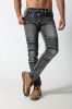 Men's black skinny biker denim jogger