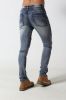 Men's middle blue skinny biker denim jogger