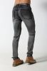 Men's black skinny biker denim jogger