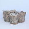 lined wicker storage b...