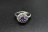 Natural amethyst flower platinum fashion ring for ladies