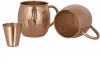 Set of 2 Pure Copper Mugs - 16 Oz with 2 Shot Glasses 2 oz