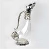 Silver plated finish metal glass decanter