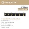 Greatim GT-CH006, Down Jacket Rack, Trench Coat Rack, 6 Double Matte Copper Hooks,Wall-Mounted 