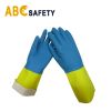 ABC SAFETY yellow and blue BIcolor industrial latex neoprene gloves