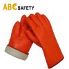Orange full pvc dipped foam insulated liner safety work glove