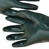 DDsafety 77+countries 25cm Dark green Smooth Fully Dipped PVC Gloves Chemical Resistant Cheap Industrial polyester/cotton Lined