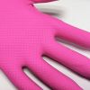 DDSAFETY Director Factory Cheap price pink spray flock maximum grip fish-scale pattern dishwashing car cleaning Â household latex glove