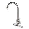 Classic High Arc Single Handle Stainless Steel Kitchen Sink Faucet-Brushed Nickel