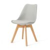 Design Beech Wood Lounge Chairs PP Seat Plastic Dining Chair 