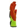 HI-VIS 13 G polyester impact gloves with orange nitrile palm