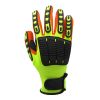 HI-VIS 13 G polyester impact gloves with orange nitrile palm