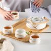 Ceramic Coffee Tea Set For Afternoon Tea Time White / Black Marble Color Luxury Tea Cup Teapot set in gitfbox