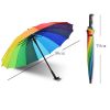 16K rainbow straight umbrella auto open Gradual Color customized Straight-pole promotional advertising with print logo in stock