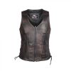 Ladies Dark Brown Antique Genuine Cow Hide Leather Waist coat/Vest