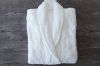 Terry 100% cotton bathrobe shawl collar white long hotel