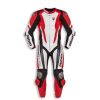 Motorcycle Red Motorbike Racing One Two Piece Leather SUIT Armour