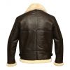 Leather fur aviator fashion jacket