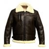 Leather fur aviator fashion jacket