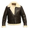 Leather fur aviator fashion jacket