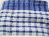 Hotel Kitchen Tea Towel Cotton Linen Plain Dish Towel Restaurant Napkin Duster Cloth Blue with White Dice