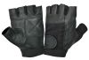 Weight lifting gloves spandex real leather material gloves half finger fitness gym glove 