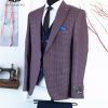 Latest Design burgundy color Suit Men Suits Men's Suits 3 Pieces turkish design