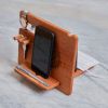 Wooden assembled desk table organizer wood organizer phone holder key holder