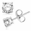 Sterling Silver Stud Earrings Cubic Zirconia Round Men Women 2PC CZ Earrings Set