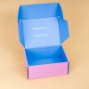 Custom pink cardboard corrugated shipping carton box with custom logo strong tuck top mailer carton box