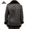 Sheepskin Leather Jacket With Side Zip & Belt