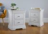 White Nightstand Bedside One/Two Drawers, New Style Storage Shelf Acacia Solid Wood