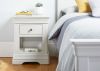 White Nightstand Bedside One/Two Drawers, New Style Storage Shelf Acacia Solid Wood