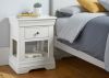 White Nightstand Bedside One/Two Drawers, New Style Storage Shelf Acacia Solid Wood