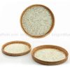 Vietnam Hot Item Eco-friendly Rustic Decor Round Serving Tray Mother Of Pearl Rattan Tray 2021