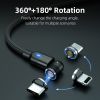 540 degree magnetic cable fast phone charging data cable mobile phone on stock usb fast charge cable for micro/i-product / Type C