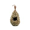 Hummingbird Birdhouse for Outside Hanging, Grass Hand Woven Bird Nest, Natural Bird Hut for Outdoor - Drop