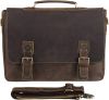 Leather tote briefcase laptop bag