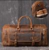 Leather Men's Travel Duffle Luggage Bag