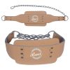 2024 New Leather Dip Belts with Heavy Steel Chain &amp;amp; Double D-Ring Pull Ups Training Dipping Belt