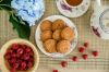 Oatmeal cookies with raspberries and cranberries