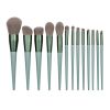 apered Green Bella Custom Makeup Brushes Set Private Label Pinky Makeup Brush Kit Make Up Tool Wooden Handle No Brand No Logo