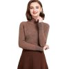 Wholesale Custom turtleneck pullover women high neck sweaters girl knitted cotton jumper sweater kni