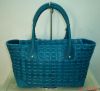leather woven tote
