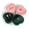 Heart shape Ring Box, Single/Double Slot Ring Box, Velvet Wedding Ring Box, Proposal Ring Box, Engagement Ring Bearer