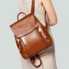 Custom High Quality Oil Wax Genuine Leather / PU Backpack