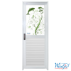 Wadja Glass Door Half - Bathroom Steel Door with Half Sized Mirror Inside