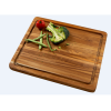 Vietnam High quality Rectangle Teak Cutting Board With Juice Groove & Hand Grip For Kitchen Tools Natural Wood